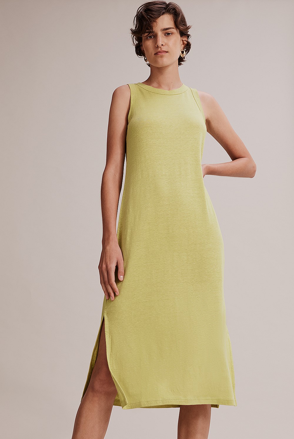 Linen Jersey Tank Dress - Dresses | Outlet