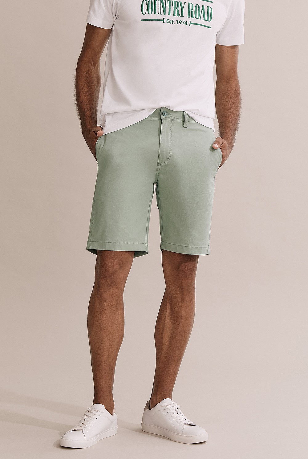 Light Mint Stretch Chino Short - Shorts 