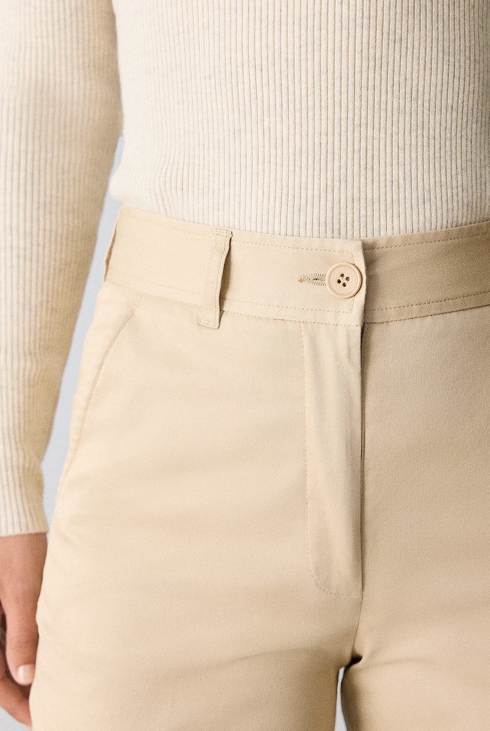 Taupe Cotton Twill Chino Pant - Pants | Outlet