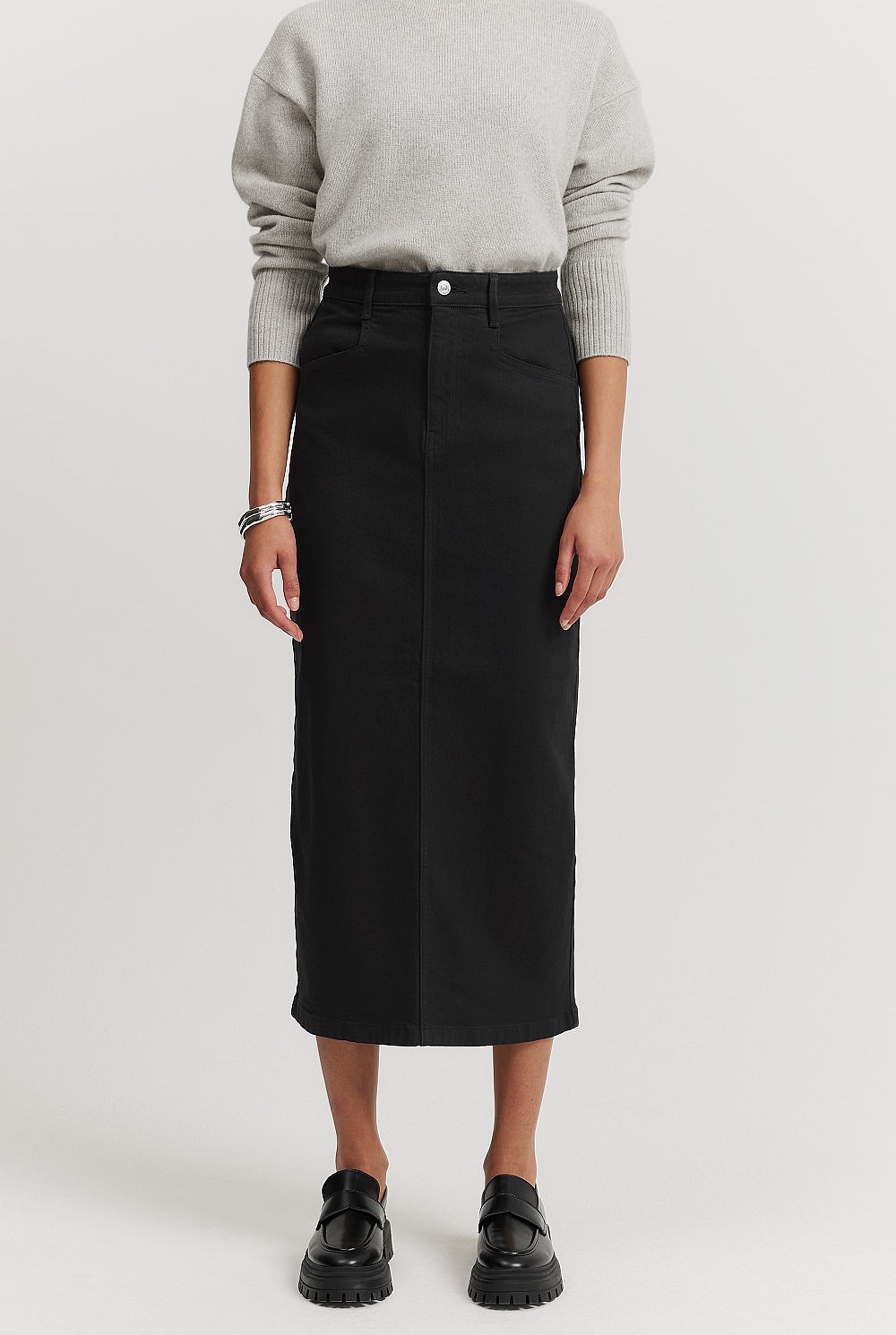 Black Pencil Maxi Skirt - Skirts | Outlet