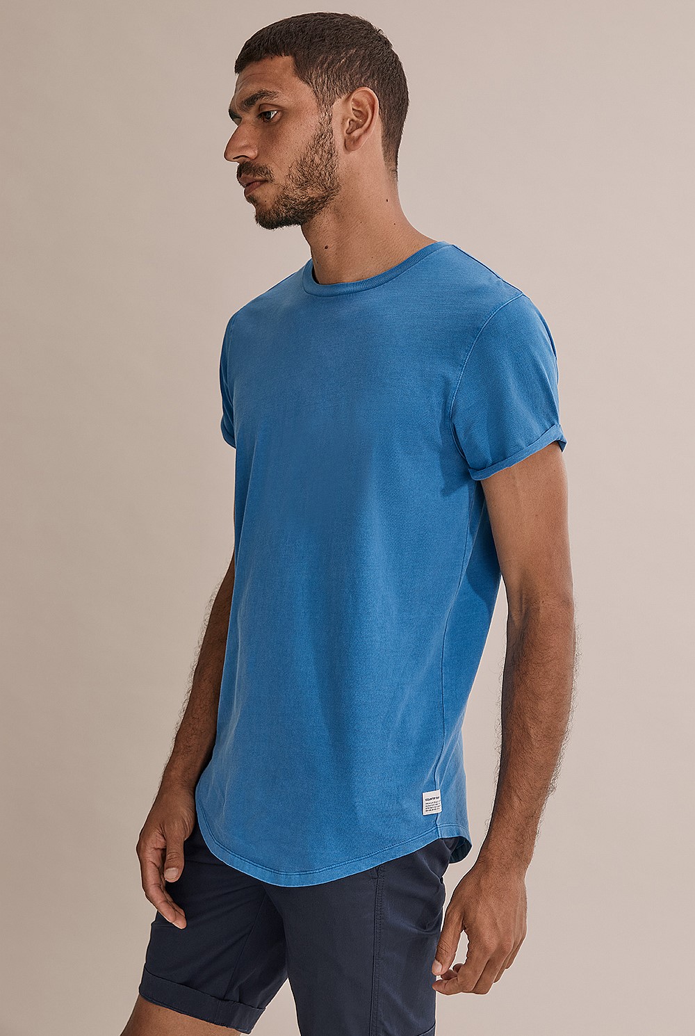 Short Sleeve Longline Garment Dyed T 