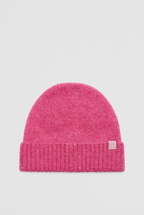 Sequin Fluffy Beanie