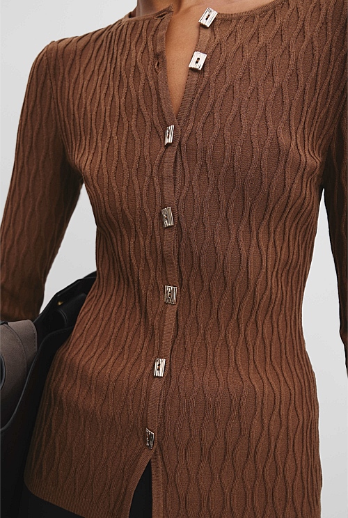 Kelse Knitted Long Sleeve Button Top