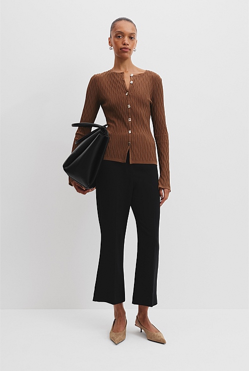 Button Detail Long Sleeve Knit Top