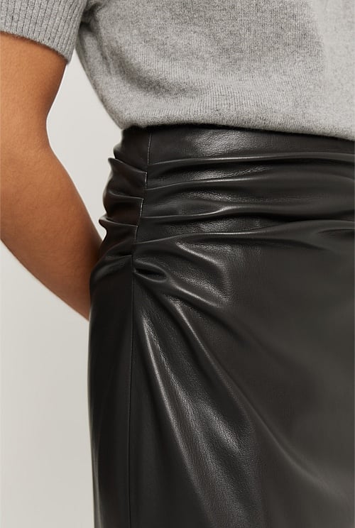 Black satin clearance skirt country road